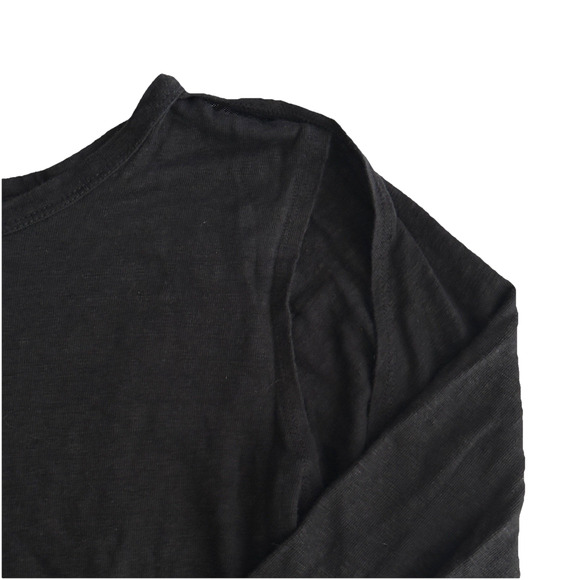 Moussy Crew Neck Twofer Linen Top Womens Size Free Muscle Tee W/ Shrug Black99 - Picture 4 of 8